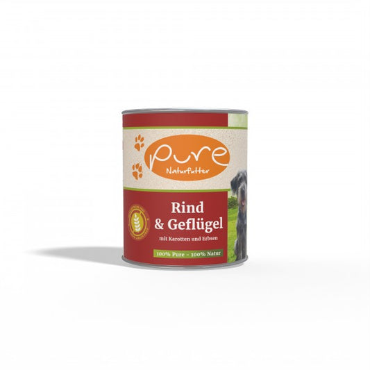 Hundemenü CLASSIC Rind & Geflügel 800g-Dose